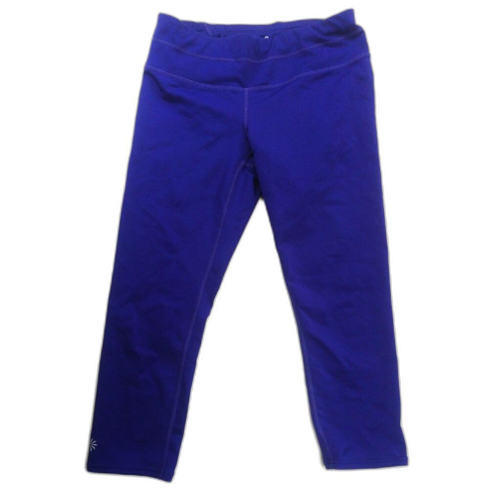 Athleta Women's Yoga Pants Cropped Athletic Pants Elastic Size Small Blue Violet